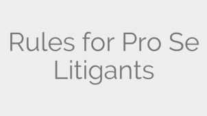 Rules for Pro Se Litigants